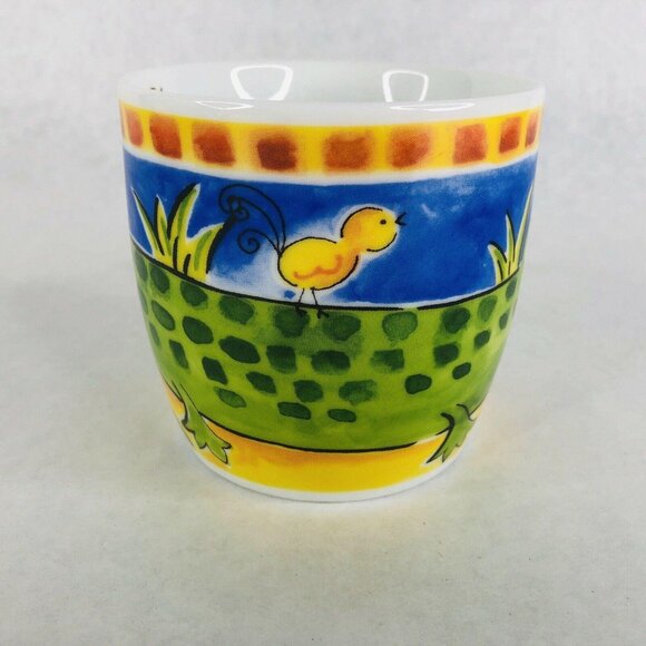 Silea Crocodile Alligator Mug Ceramic With Lid Cover Yellow Bird Humorous Unique - Picture 4 of 9